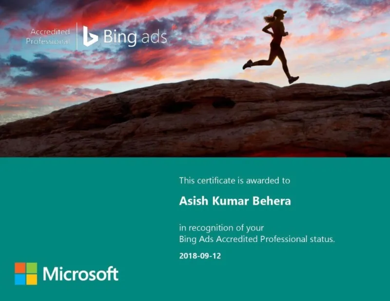 Microsoft Advertising Search Certificate