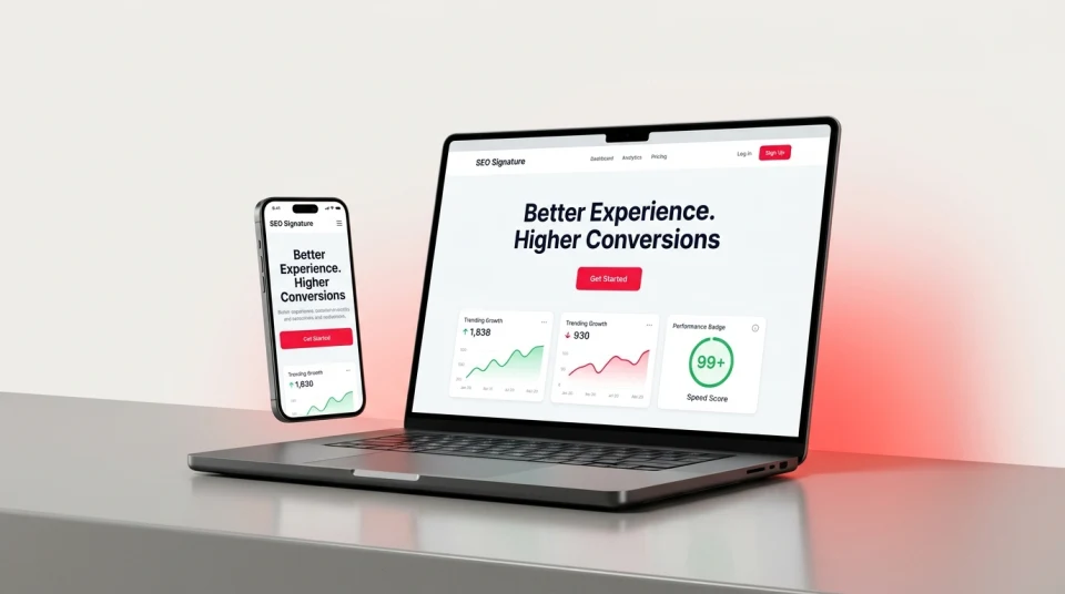 Better Experience Higher Conversions SXO Dashboard Mockup